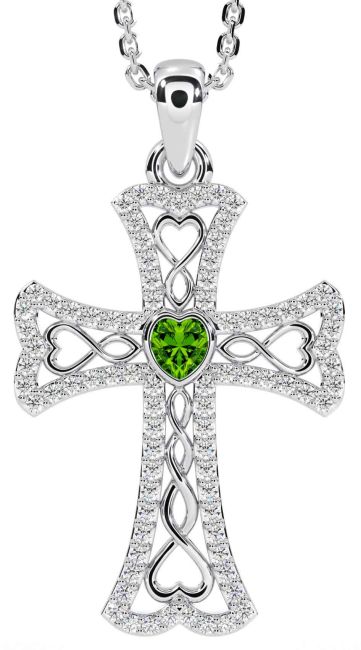 Jewels Obsession Latin Cross Charm Pendant 17 mm 14K White Gold Latin Cross Pendant 