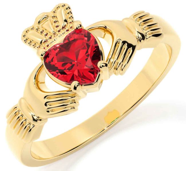 Ruby Gold Claddagh Ring