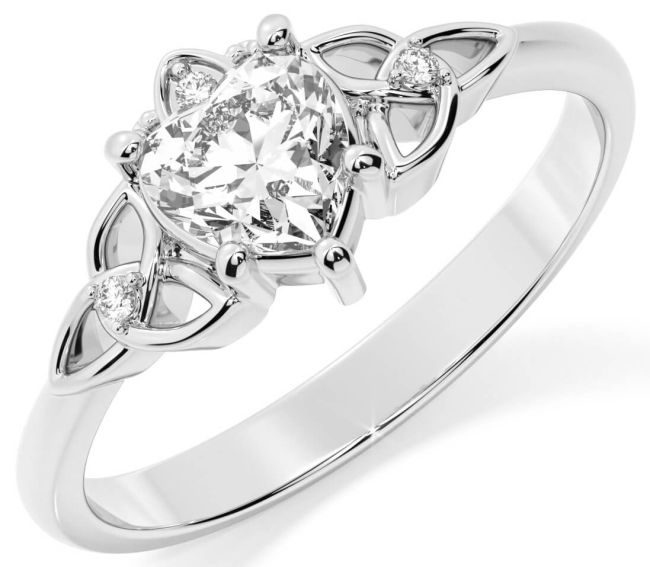 Diamond White Gold Celtic Trinity Knot Ring