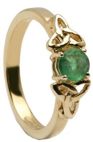 Emerald 10K/14K18K White Gold Celtic Engagement Ring