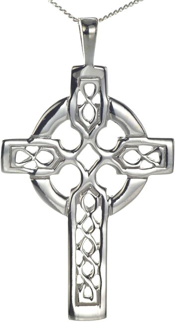 Silver Celtic Cross Pendant Necklace