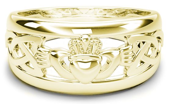 Gold Silver Claddagh Celtic Knot Mens Ladies Unisex Ring